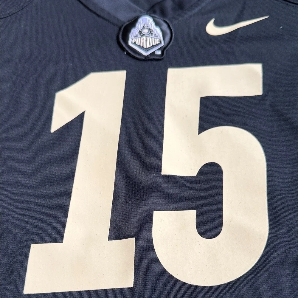 Nike Team Authentic Black Gold #15 Football Jersey Mens Large Athletic Mesh.C#1D